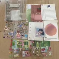 クリアシール帳　透明シール帳　メモ帳　付箋　紙ものコラージュ素材　まとめ売り　f