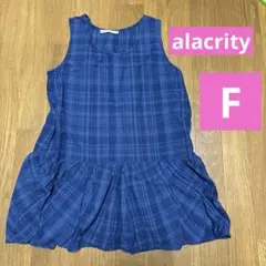 alacrity ノースリーブトップス　チェック　チュニック　フリーサイズ