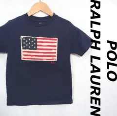T030 ポロラルフローレン 半袖Tシャツ Sサイズ ネイビー アメリカ国旗