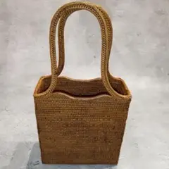 美品✨かごバッグ 麦色 おしゃれ