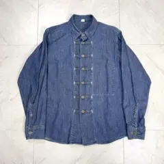 美品 45R 綿麻ダンガリーの8ノットドレス ストライプ ワンピース 45rpm 美品 45R 綿麻ダンガリーの8ノットドレス ストライプ ワンピース