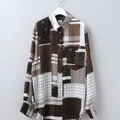 6〈ROKU〉PATTERN BLOCK SHIRT/シャツ 未使用