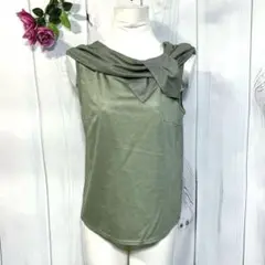【美品】ケティ ketty タンクトップ くすみグリーン【2】日本製 カットソー