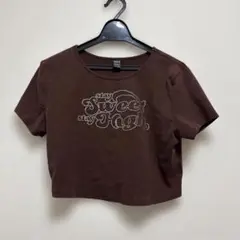 SHEIN ブラウン クロップドTシャツ L