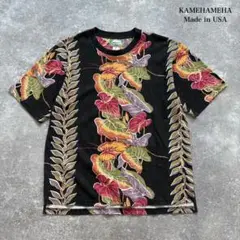 【KAMEHAMEHA】 カメハメハ アンスリウム Tシャツ USA製 ブラック
