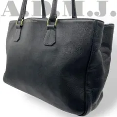 極美品　A4収納　ADMJ トートバッグ　ビジネス　レザー　本革　黒　ブラック