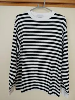 WEGO THE STANDARD 黒白ボーダー長袖Tシャツ コットン100%