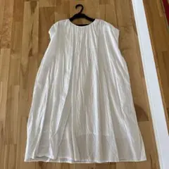 ホワイト ノースリーブ チュニック M-L