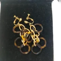 ブラウン チェーンリンク イヤリング