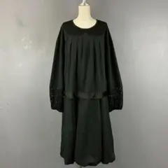 サンプル品 FRAPBOIS 長袖 フォーマル ワンピース 切替 異素材 レース