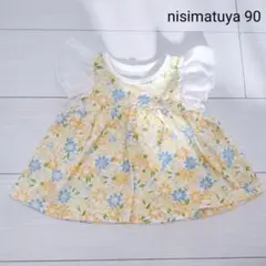 花柄フリル袖シャツ 90サイズ
