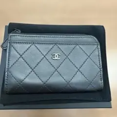 CHANEL ブラックレザー カードケース