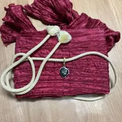 クリーム系帯締めと装飾帯留め