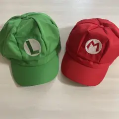 【美品】早い者勝ち！！マリオ　ルイージ帽子2点セット　コスプレ　キャップ