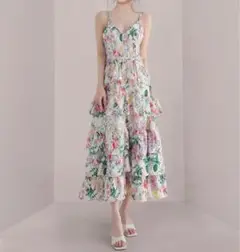 春夏必見❤️花柄ロングワンピース　デートに最適✿普段使いにも