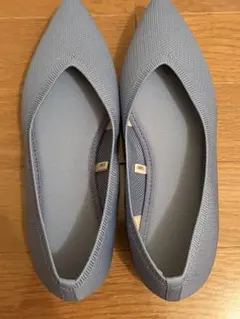 【美品】GU　ブルー　24㎝　ウォッシャブルニット　フラット　シューズ