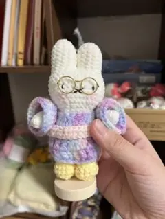 (Miffi Kimono) パステルカラーのウサギのあみぐるみ