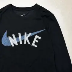 NIKE ロンT DRI-FIT 黒×青ロゴ　Sサイズ