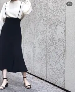 NOBLE ショルダーサロペットマーメイドスカート　黒