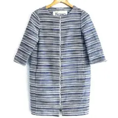 HERNO ヘルノ コットン ポリ ノーカラー ジップ ジャケット コート 40
