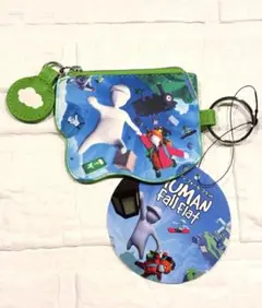 ヒューマンフォールフラット　ミニポーチ　コインケース　小銭入れ　グリーン　新品