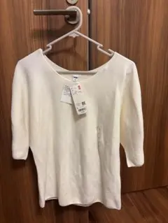 新品未使用★UNIQLO ユニクロ 3Dコットンボリュームスリーブセーター L