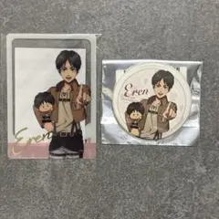 進撃の巨人　エレン　缶バッジ　カード