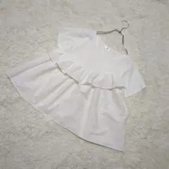 【rivietta】半袖　ボートネック　フリル　カットソー　Tシャツ　透け感あり