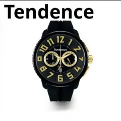 Tendence クロノグラフ 腕時計 ブラック/ゴールド　ブランド　時計　黒