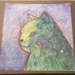 猫の水彩画 キャット・ロマン