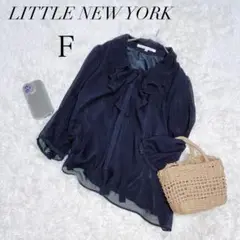 リトルニューヨーク/シャツ/長袖/フリル/シースルー/Ｆ/ネイビー