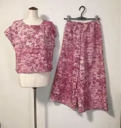 着物リメイク セットアップ トップス ガウチョパンツ ハンドメイド kimono