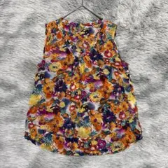 【マカフィー】ノースリーブ 花柄シフォンブラウス（38）夏映え SC287