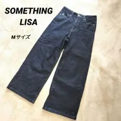 SOMETHING LISA　ワイドデニムパンツ　日本製　濃紺　Мサイズ