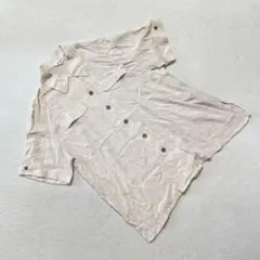 Viridiany シャツ 半袖 ベージュ リネン混 フラップポケット 11R