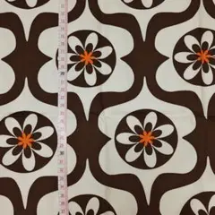 オックス 花 幾何学模様 茶 約150cm×55cm