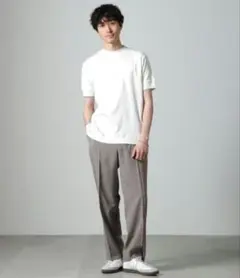 未使用品級　ナノユニバース　FORMAL JERSEY　モックネック 白 L