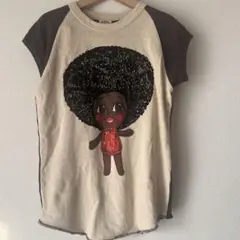 美品ムチャチャアフロヘアキャラクターTシャツ 0