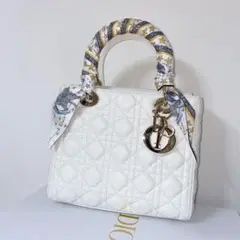 LADY DIOR ミディアムバッグ カナージュラムスキン
