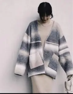 Agawd Gradation knit cardigan ベージュ