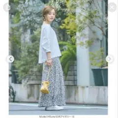 田中亜希子　神戸レタス　花柄ロングフレアスカート