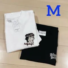 M【訳あり品】ベティ・ブープ　バイカー　Tシャツ ロンT 重ね着　2着セット