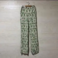 ZARA★Printed Linen Blend Pant 総柄 麻 リネン
