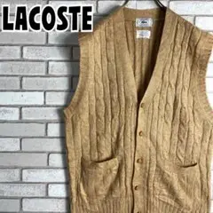 【イギリス製】70s IZOD LACOSTE ケーブルニットベスト 糸巻タグ