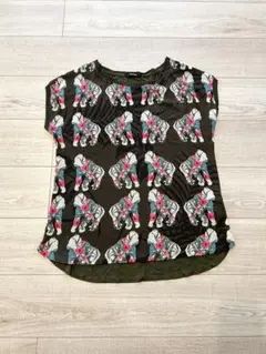 Desigual デシグアル　ゴリラ　フレンチスリーブチュニック M 花柄　総柄