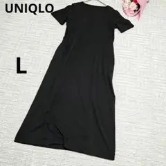 UNIQLO ユニクロ コットン エアリズム ロングワンピース ブラック 黒 L