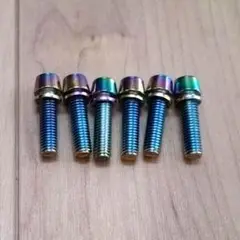 自転車 虹色 六角ボルト 6個セット 25mm