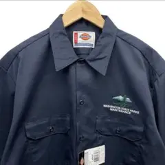 Dickies USA古着 刺繍ロゴ 半袖 ワークシャツ 未使用 デッドストック