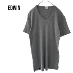 EDWINエドウィン　Vネックコットン半袖Tシャツ　シンプル　大きめL