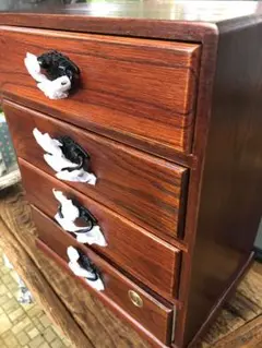 新品　木製4段タンス　鍵付き